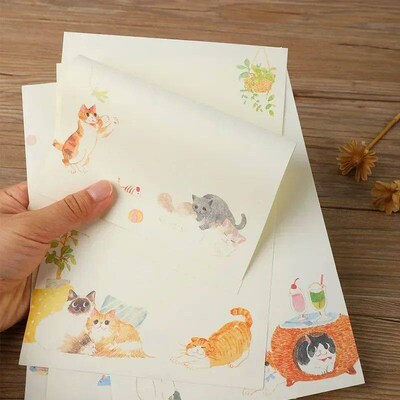 9pcs Envelopes Set with Letter Pads Kawaii Message Writing P