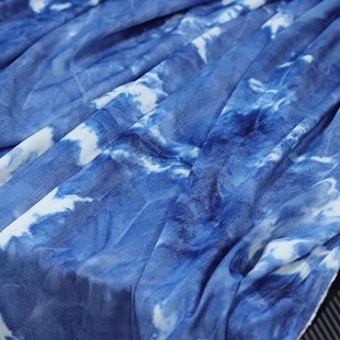 绸传统手工扎染布料民族风蓝染古道茶席背景布幔装饰国风环创diy