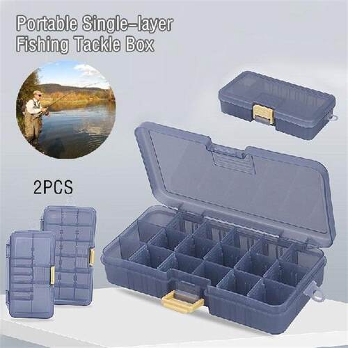 2pcs Multifunction Fishing Lure Case Gray Sea Fishing Lure