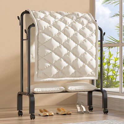 Simple household floor drying pole balcony clothes rack