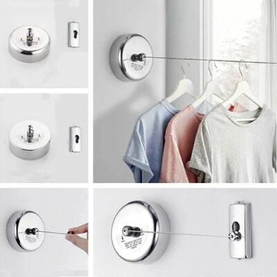 Wall-mounted Retractable Clothesline Adjustable Non-slip Clo