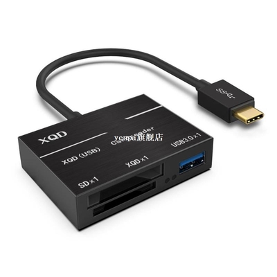 4 Ports USB3.0 HUB Memory Card Reader Adapter Type C to XQD