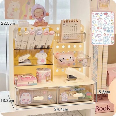 Desk Stationery Organizer Shelf Pen Holder Office Study Desk