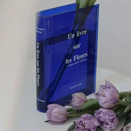 Clear Book Vase, Clear Book Flower Vase, Clear Book Vase for