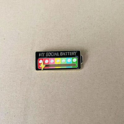 MY SOCIAL BATTERY 心情转换能量胸针个性创意交互社交可滑动徽章
