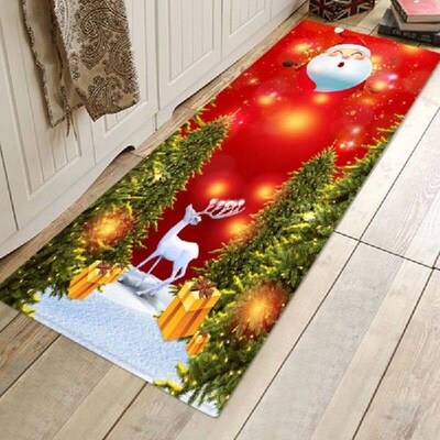 Christmas Kitchen Mat Carpet Flannel Living Room Carpet