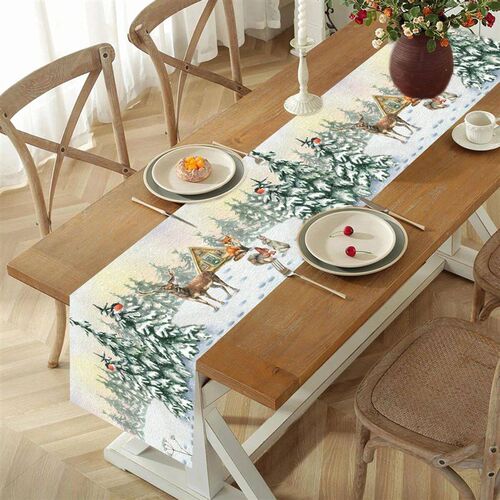 Christmas Table Runner Merry Christmas Decoration for Home X
