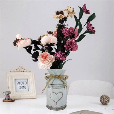 Retro Shabby Chic Flower Jug Holder Metal Wedding Garden