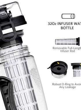 BPA Free Fruit Infuser Water Bottle Juice Shaker Sports Lemo