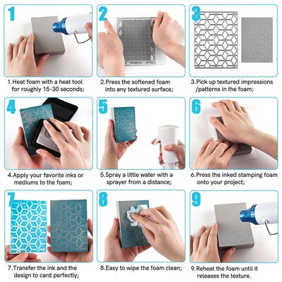 Reusable Stamping Foam To Create Reverse Stamped Background