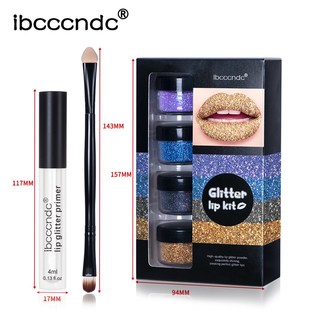 4Color/Set DIY Glitter Liquid Lipstick Shiny Lip Gloss Diamo