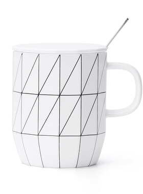 Ins female mark cup with cover teaspoons of office coffee