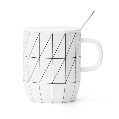 Ins female mark cup with cover teaspoons of office coffee