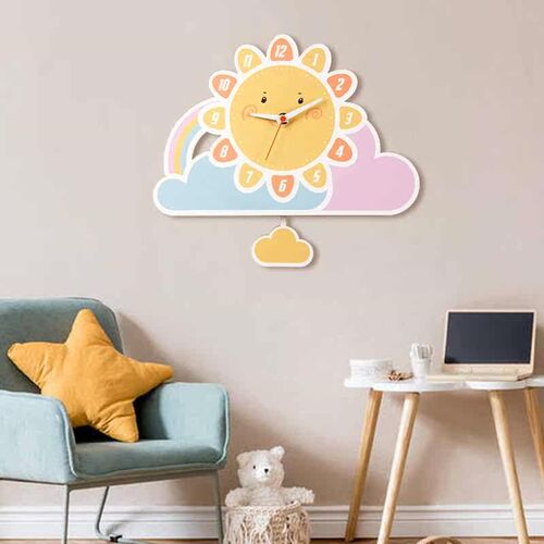 Cartoon swing clock cute wall clock childrens room decorati