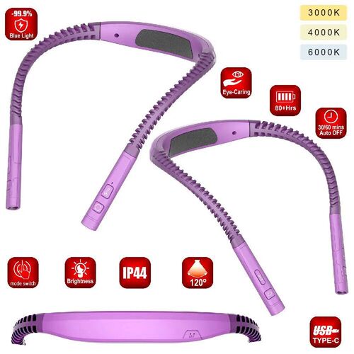 LED Neck Reading Light 3 Color 3 Brightness Book Light Readi
