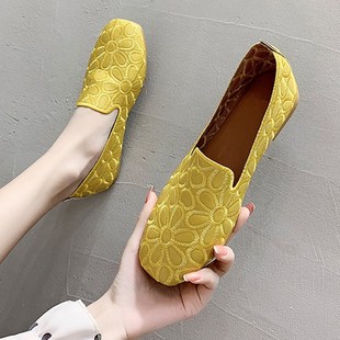 Women Flats Shoes Slip on Foldable Loafers for Women Square