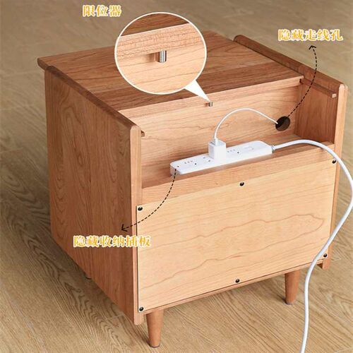 Vimi Bedside Table Modern Simple Small Solid Wood Bedside Sm