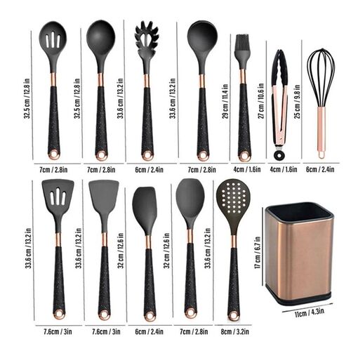 Silicone Cooking Utensils Set Heat Resistant Kitchen Spatula