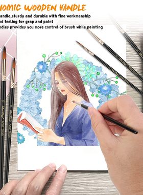 12pcs Paint Brushes Set Professional Paint Brush Round Point