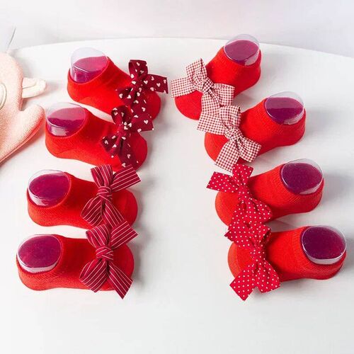2023 Newborn Indoor Cotton Socks Bow Infant Anti Slip Socks
