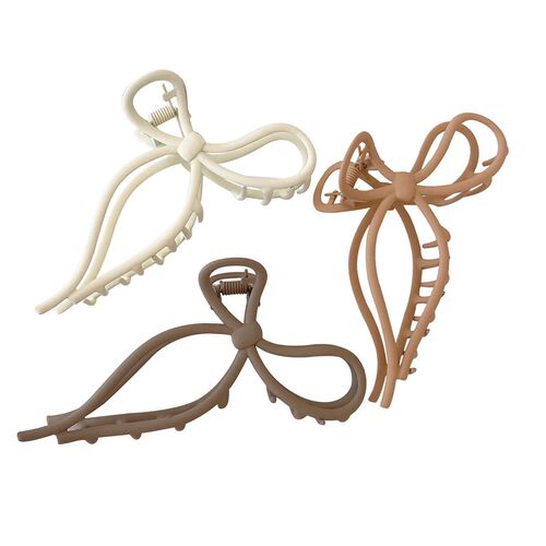 White Deer Bow Grab Clip Frosted Metal Temperament Back Head