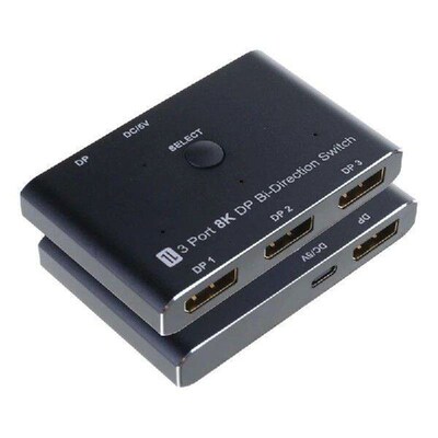 3Port DisplayPort Adapter 8K30hz 4K144Hz DP1.4 Switcher