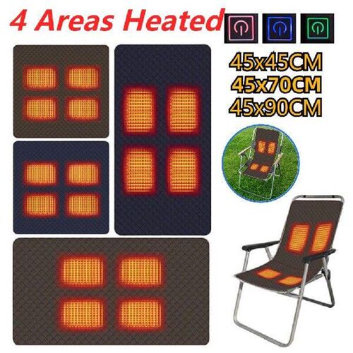 3 Levels Heated Camping Mat 4 Areas Heated Seat Cushion
