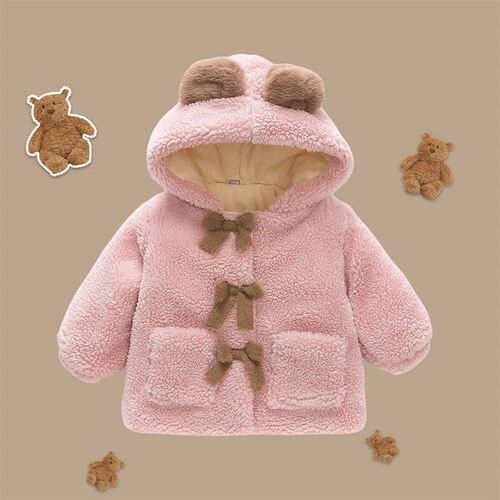 Winter Baby Cute Coat ChildrenS Artificial Fur Fleece Hoode