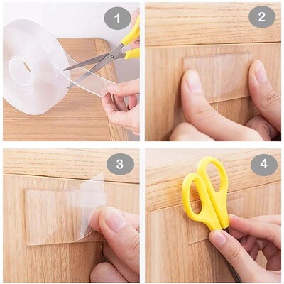 Transparent Nano Tape Washable Reusable Double-Sided Tape Ad