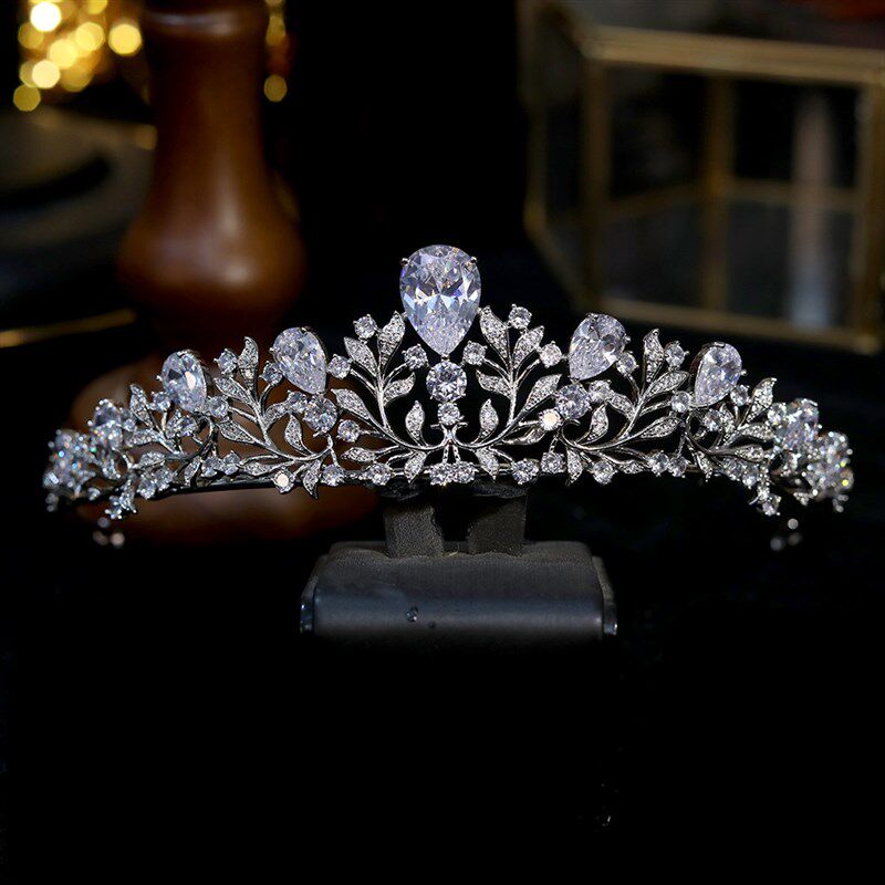 Luxury Cubic Zirconia Crown Crystal Bridal Tiara  Diadem Wed