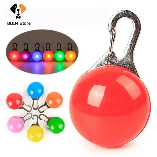 LED Luminous Dog Cat Collar Pendant Glowing Charm Lights Col