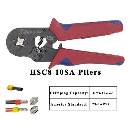 HSC8 10SA crimping pliers 0.25-10mm2 23-7AWG HSC8 6-6A 0.25-