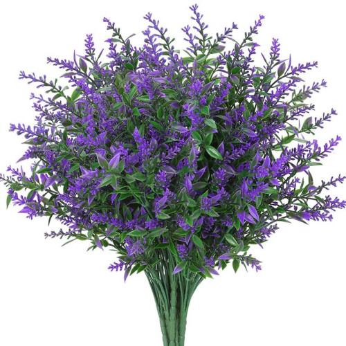 Artificial Flower Plastic Lavender Fake Plant Wedding Home G