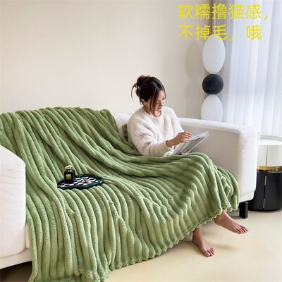 Solid color wool warm Bed sheet blanket sofa cover blankets