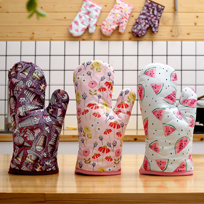 Oven Gloves Long Baking Insulation Microwave Mitts 防烫手套