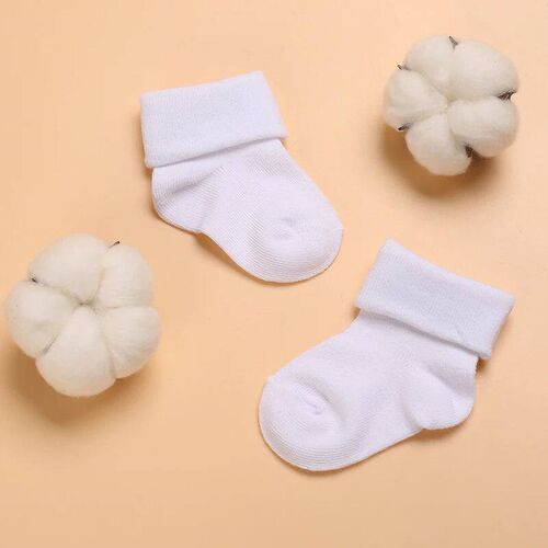 4 Pairs White Baptism Lovely Cotton Baby Socks 0-1 Year Old