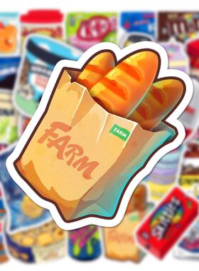 50Pcs Food Drink Milk Packaging Stickers Waterproof Phone