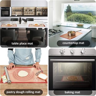 Silicone Pastry Mat Baking Kneading Rolling Mat Cookie Sheet