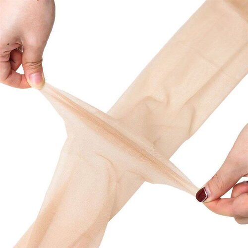 Oversize Hosiery High Knee Black White Red Cuff Tights Rib T