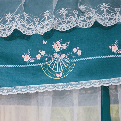 宫廷落地式防尘顶布蚊帐三开门家用公主风1.5米1.8米床带钢管支架