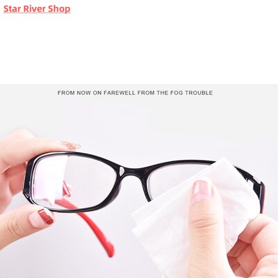 50Pcs Anti-Fog Wipes for Glasses Pre-moistened Antifog Lens