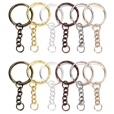 20/50Pcs Key Ring Key Chain Round Split Keyfob Keyrings With