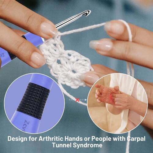 12pcs Lighted Crochet Hook Set with Counter Ergonomic Knitti