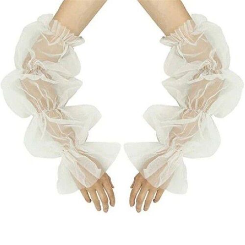 Wedding Detachable Elastic Sleeves White Removable Long