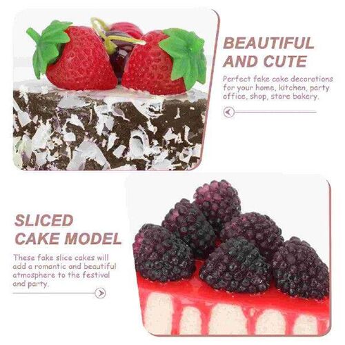 6 Pcs Simulation Cake Model Bar Decoration Slice Models