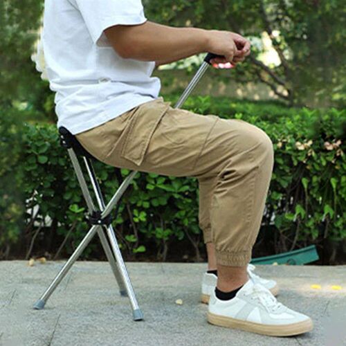 Foldable Cane Easy To Carry Seat Portable Stool Folding Chai