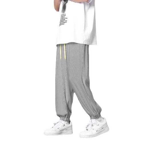 Ice Silk Straight Cool Mens Casual Trousers Summer Spring a