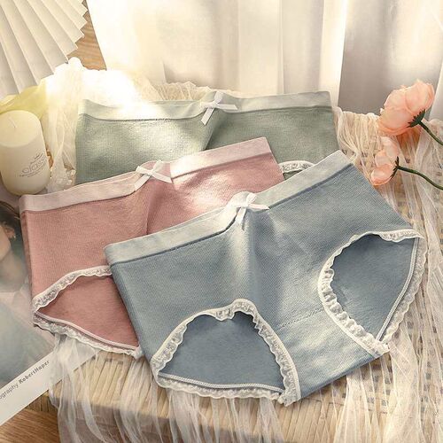 Underwear Womens Cotton Mid-waist Traceless Underwear Four