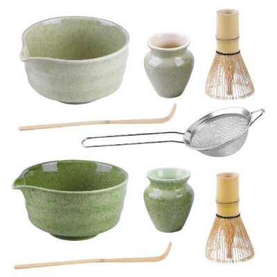 Matcha Set Japanese Tea Set Ceramic Matcha Bowl with Spout
