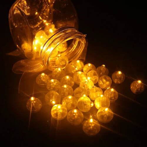 50Pcs Tumbler Small Round Ball Light Balloon LED Flash